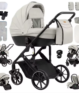 Luxe 3-in-1 Baby Kinderwagen – Lichtgewicht Vierwiel Reissysteem voor Pasgeborenen