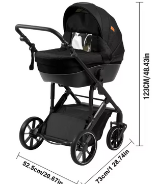 Luxe 3-in-1 Baby Kinderwagen – Lichtgewicht Vierwiel Reissysteem voor Pasgeborenen