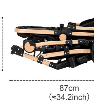 3-in-1 Baby Kinderwagen met Hoge Zit – Opvouwbare Reiswieg en Autostoeloptie