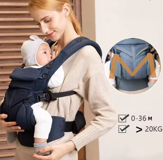 Ergonomische Baby Draagzak 360° – Ademend Katoen, Voor- en Achterdragen