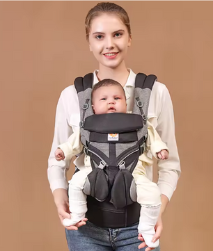Ergonomische Baby Draagzak 360° – Ademend Katoen, Voor- en Achterdragen