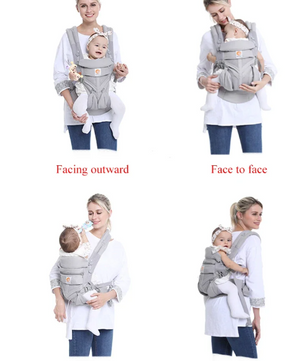 Ergonomische Baby Draagzak 360° – Ademend Katoen, Voor- en Achterdragen