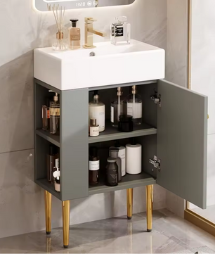 Compact Badkamermeubel met Wastafel – 55 cm, Modern en Ruimtebesparend