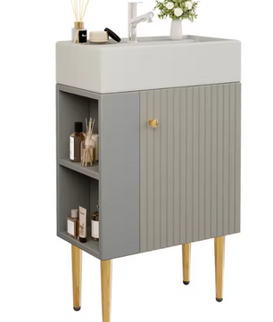 Compact Badkamermeubel met Wastafel – 55 cm, Modern en Ruimtebesparend