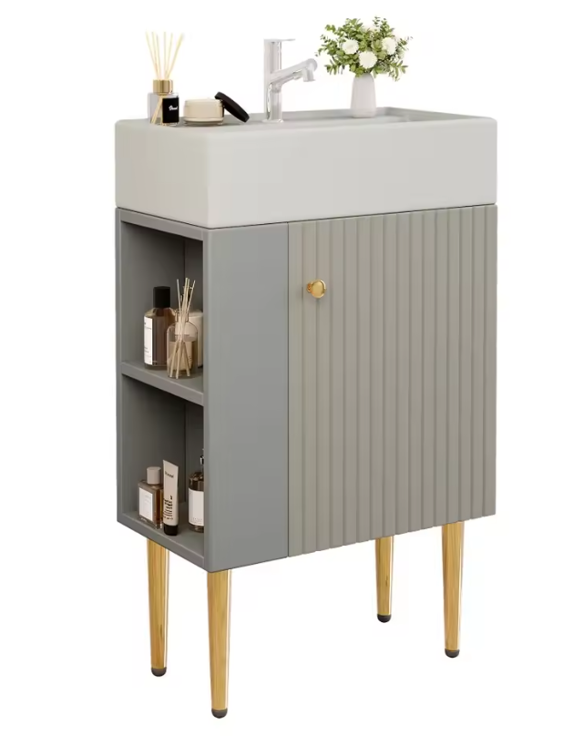 Compact Badkamermeubel met Wastafel – 55 cm, Modern en Ruimtebesparend