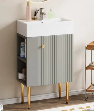 Compact Badkamermeubel met Wastafel – 55 cm, Modern en Ruimtebesparend