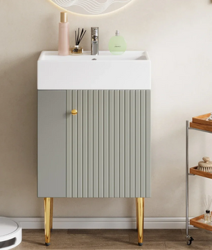 Compact Badkamermeubel met Wastafel – 55 cm, Modern en Ruimtebesparend