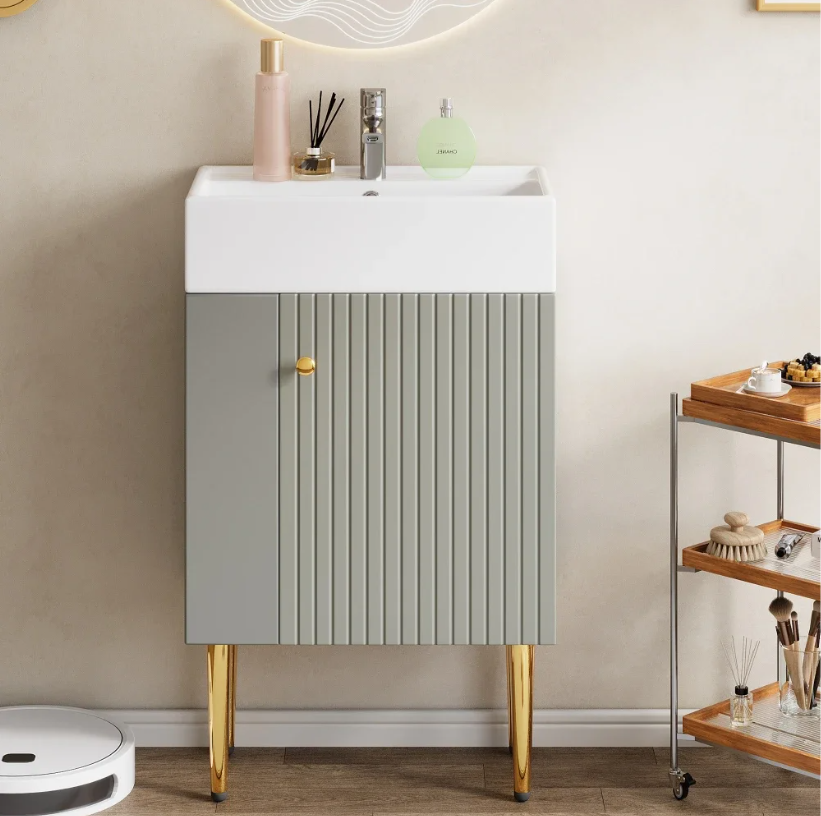 Compact Badkamermeubel met Wastafel – 55 cm, Modern en Ruimtebesparend