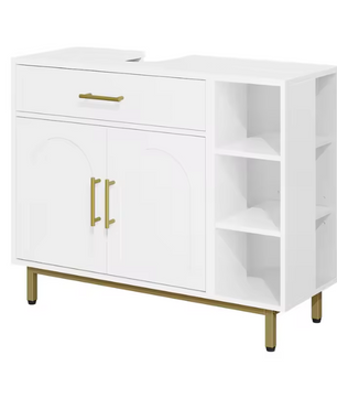 Badkamermeubel met Wastafel – Met Lade, Kastdeuren en Open Vakken