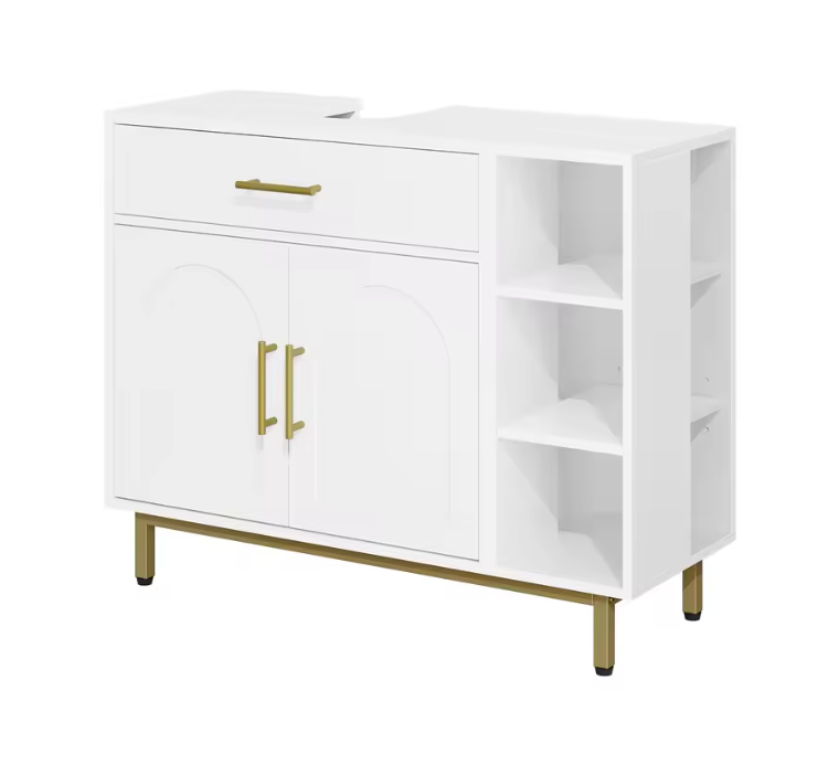 Badkamermeubel met Wastafel – Met Lade, Kastdeuren en Open Vakken