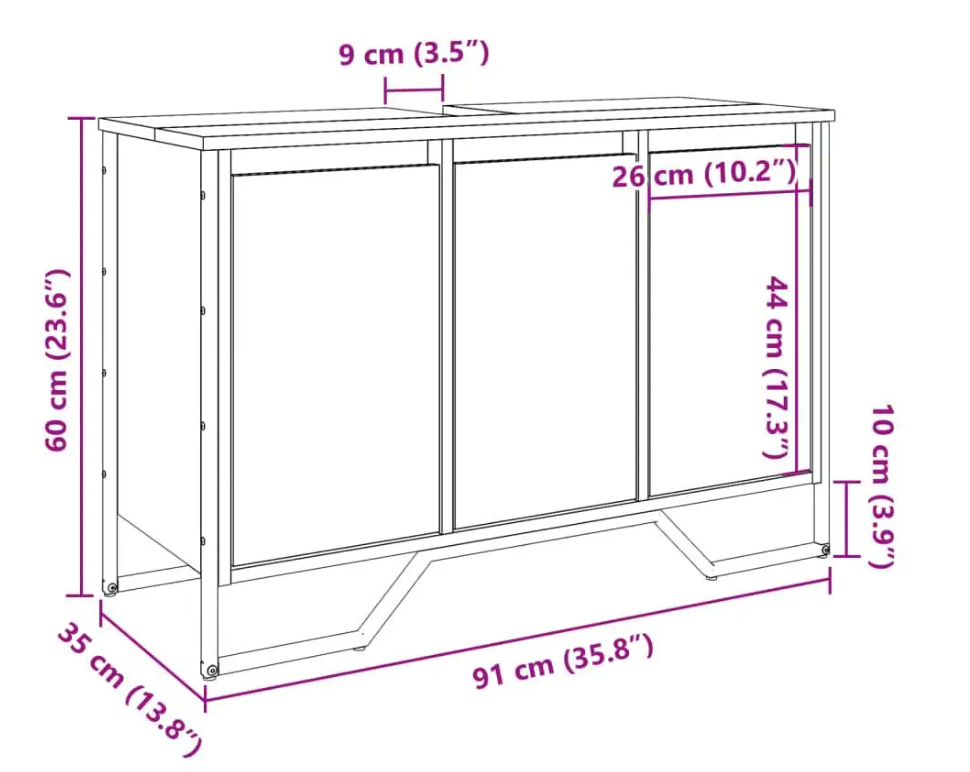 Onder Wastafel Kast – Ruime Badkamer Onderkast met Opbergruimte