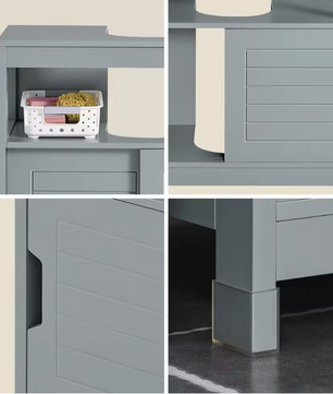 Wastafel Onderkast met Schuifdeuren – Compact Badkamermeubel met Open Vak