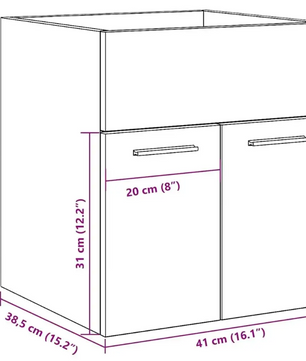 Wastafel Onderkast – Compact Wandmeubel met Opbergruimte