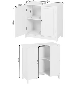 Badkamer Onderkast voor Wastafel – Staand Opbergmeubel met 2 Deuren