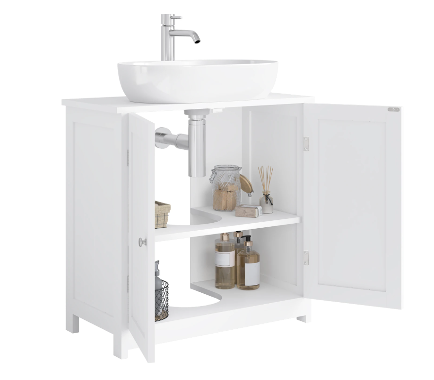 Badkamer Onderkast voor Wastafel – Staand Opbergmeubel met 2 Deuren