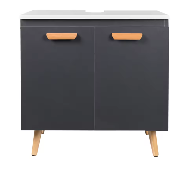 Badkamer Onderkast op Poten – Staand Wastafelmeubel met Opbergruimte