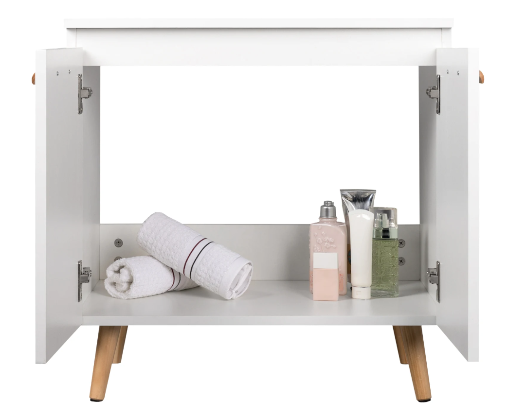 Badkamer Onderkast op Poten – Staand Wastafelmeubel met Opbergruimte
