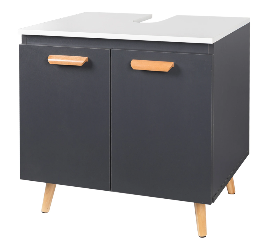 Badkamer Onderkast op Poten – Staand Wastafelmeubel met Opbergruimte