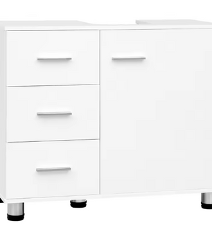 Vrijstaand Badkamermeubel met Wastafelonderkast – 3 Lades en Verstelbare Plank