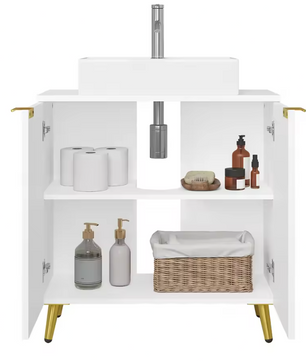 Badkamer Onderkast voor Wastafel – Modern Opbergmeubel met Verstelbare Plank