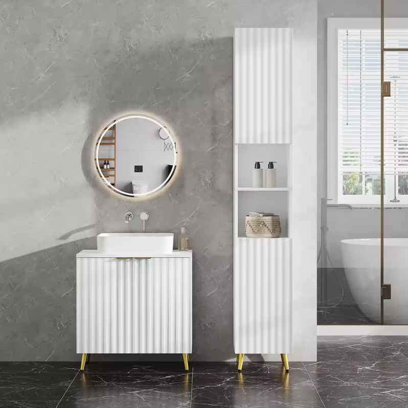 Badkamer Onderkast voor Wastafel – Modern Opbergmeubel met Verstelbare Plank