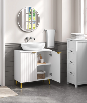 Badkamer Onderkast voor Wastafel – Modern Opbergmeubel met Verstelbare Plank