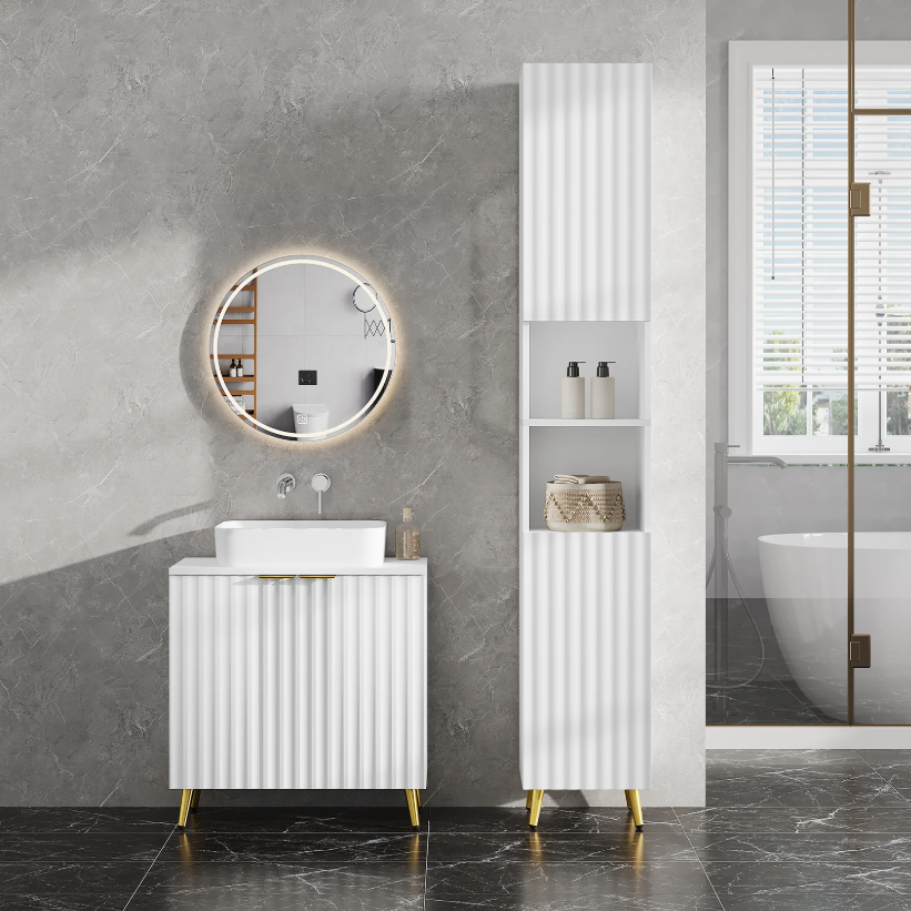 Badkamer Onderkast voor Wastafel – Modern Opbergmeubel met Verstelbare Plank