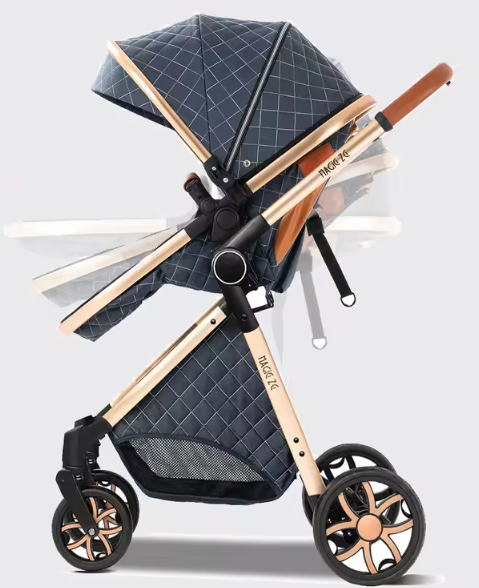 3-in-1 Reissysteem Kinderwagen met ISOFIX-basis – Inclusief Autostoeltje en Draagmand, Compact en Veilig