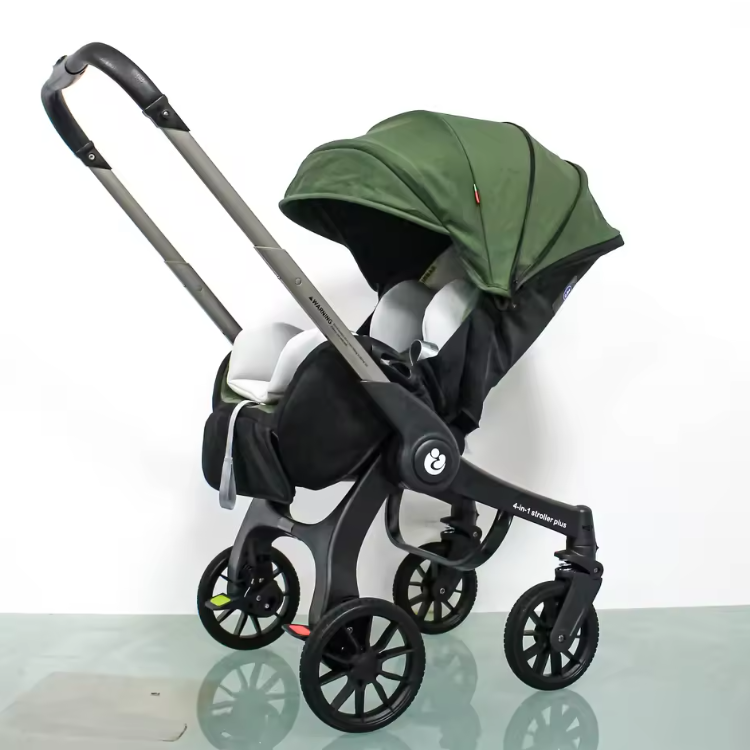 4-in-1 Kinderwagen Reissysteem – Twee-weg Zitting, Opvouwbaar en Lichtgewicht