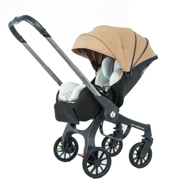 4-in-1 Kinderwagen Reissysteem – Twee-weg Zitting, Opvouwbaar en Lichtgewicht