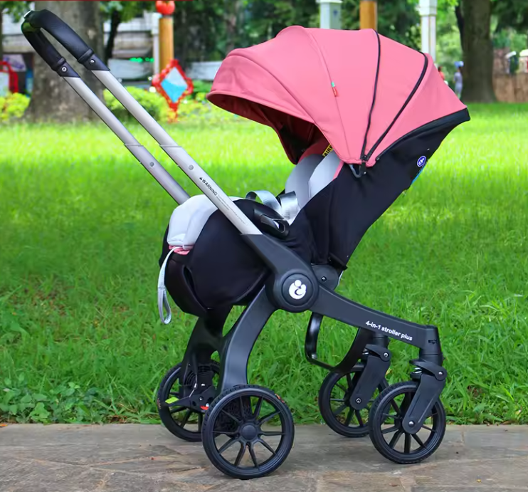 4-in-1 Kinderwagen Reissysteem – Twee-weg Zitting, Opvouwbaar en Lichtgewicht