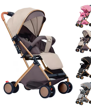 Kinderwagen voor 0–6 Jaar – Inklapbaar, Zit- en Ligstand, Met Klamboe