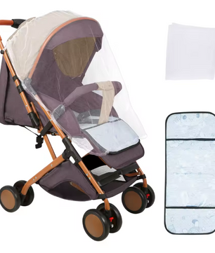 Kinderwagen voor 0–6 Jaar – Inklapbaar, Zit- en Ligstand, Met Klamboe