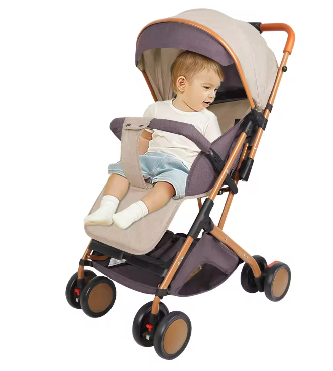 Kinderwagen voor 0–6 Jaar – Inklapbaar, Zit- en Ligstand, Met Klamboe
