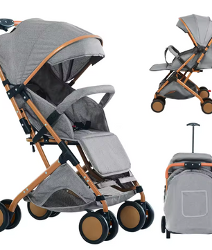 Kinderwagen voor 0–6 Jaar – Inklapbaar, Zit- en Ligstand, Met Klamboe