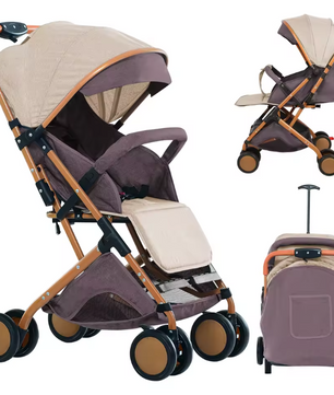 Kinderwagen voor 0–6 Jaar – Inklapbaar, Zit- en Ligstand, Met Klamboe
