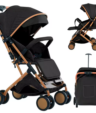 Kinderwagen voor 0–6 Jaar – Inklapbaar, Zit- en Ligstand, Met Klamboe