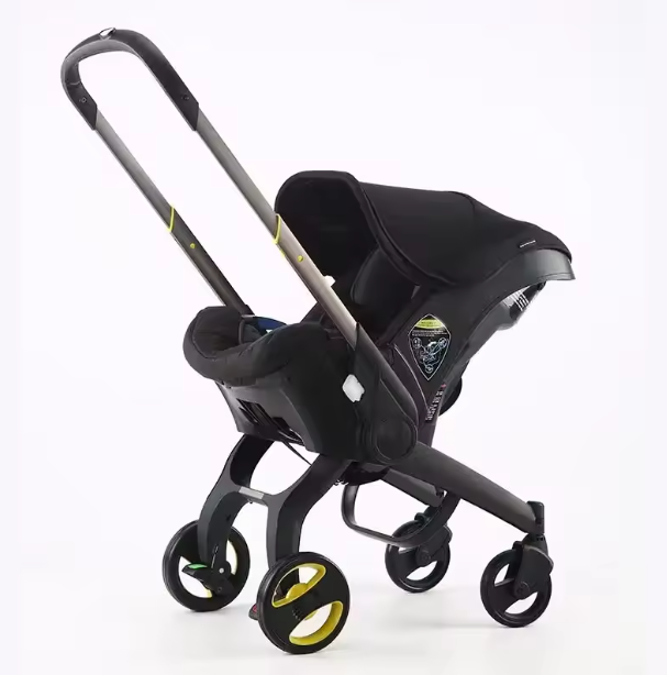 2-in-1 Kinderwagen met Autostoel – Compact, Opvouwbaar en Veilig voor Pasgeborenen