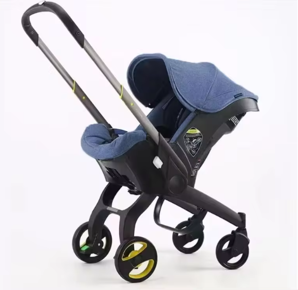 2-in-1 Kinderwagen met Autostoel – Compact, Opvouwbaar en Veilig voor Pasgeborenen