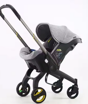 2-in-1 Kinderwagen met Autostoel – Compact, Opvouwbaar en Veilig voor Pasgeborenen