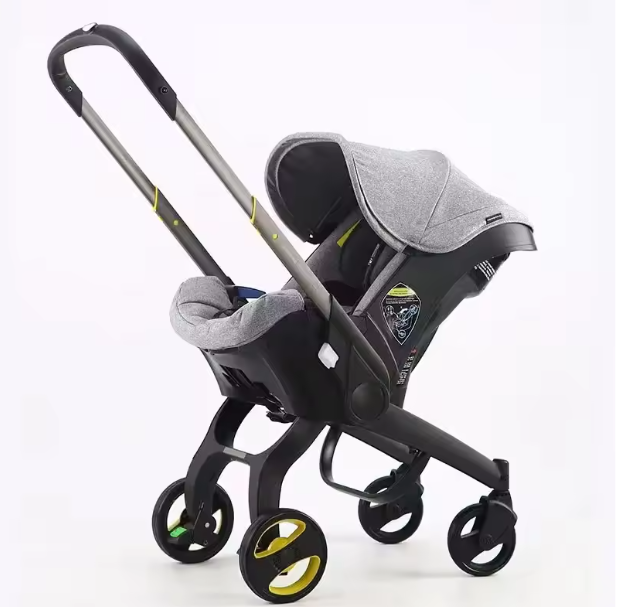 2-in-1 Kinderwagen met Autostoel – Compact, Opvouwbaar en Veilig voor Pasgeborenen