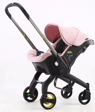 2-in-1 Kinderwagen met Autostoel – Compact, Opvouwbaar en Veilig voor Pasgeborenen