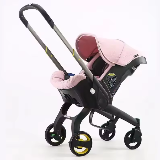 2-in-1 Kinderwagen met Autostoel – Compact, Opvouwbaar en Veilig voor Pasgeborenen