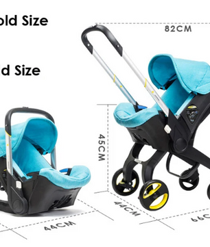 2-in-1 Kinderwagen met Autostoel – Compact, Opvouwbaar en Veilig voor Pasgeborenen