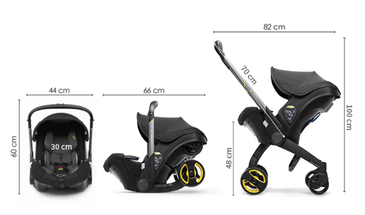 2-in-1 Kinderwagen met Autostoel – Compact, Opvouwbaar en Veilig voor Pasgeborenen