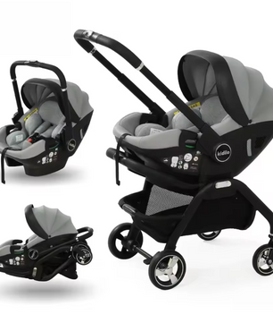 3-in-1 Kinderwagen voor Pasgeborenen – Opvouwbaar, Luxe en Multifunctioneel