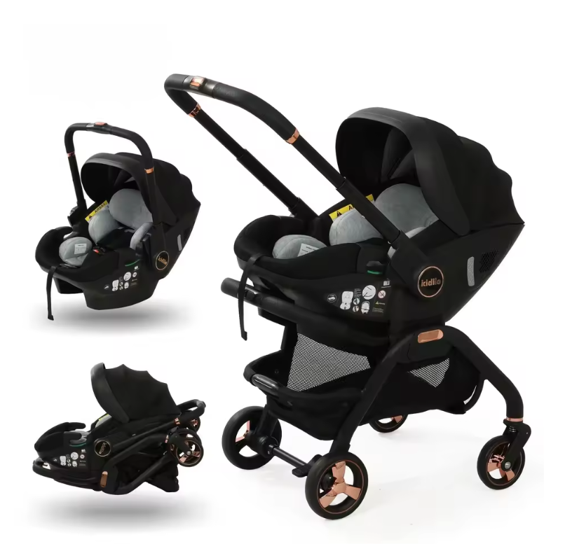 3-in-1 Kinderwagen voor Pasgeborenen – Opvouwbaar, Luxe en Multifunctioneel