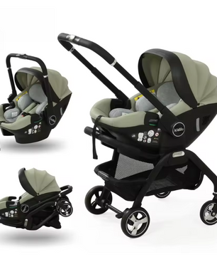 3-in-1 Kinderwagen voor Pasgeborenen – Opvouwbaar, Luxe en Multifunctioneel