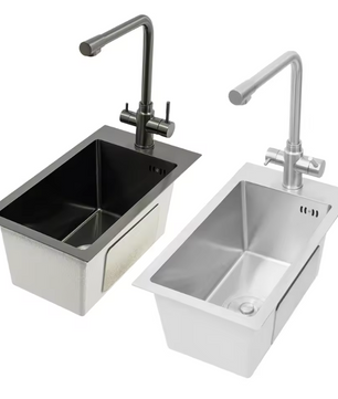 RVS Spoelbak 50 × 28 cm met Kraan en Afvoer – Compact en Modern