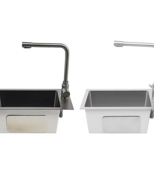 RVS Spoelbak 50 × 28 cm met Kraan en Afvoer – Compact en Modern
